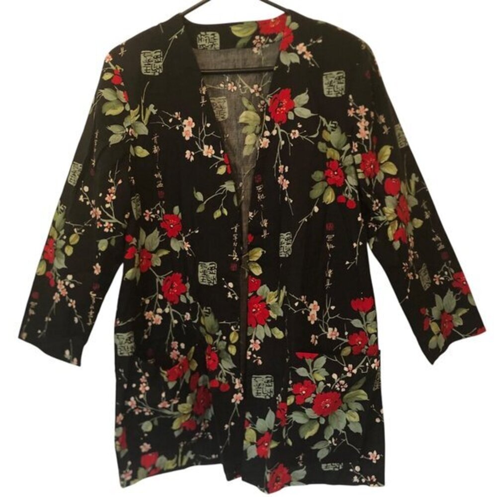 Shacket with floral/Asian print
